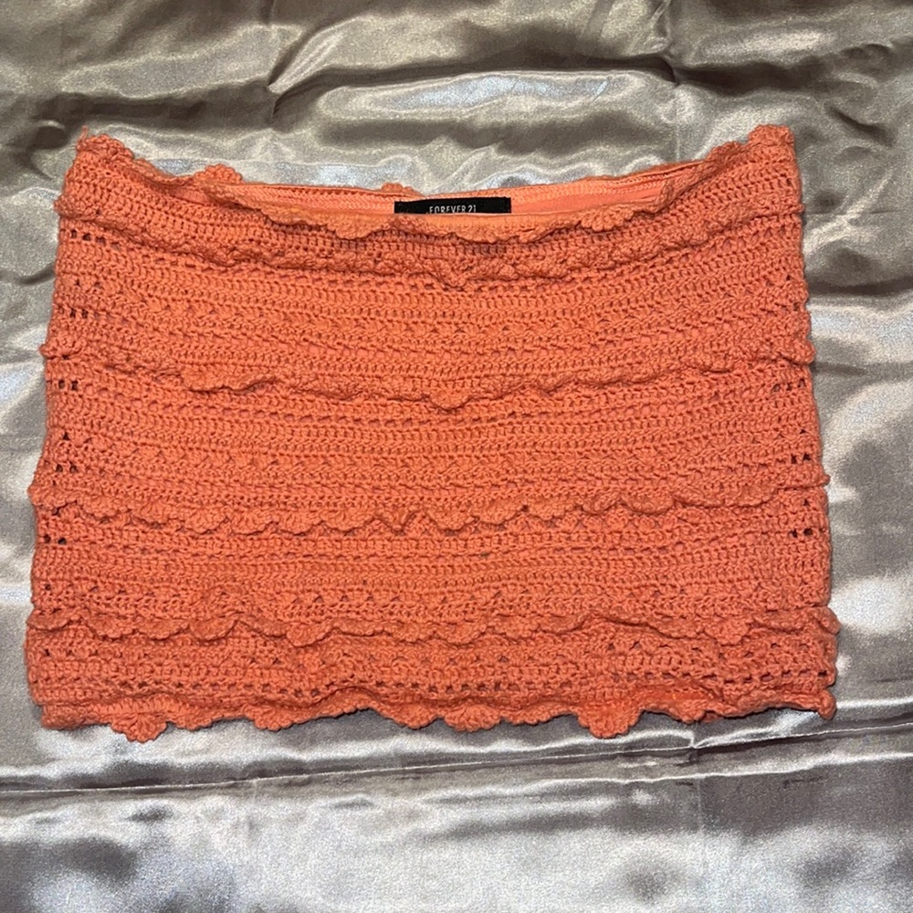 Forever 21 Strapless Crochet Tube Top